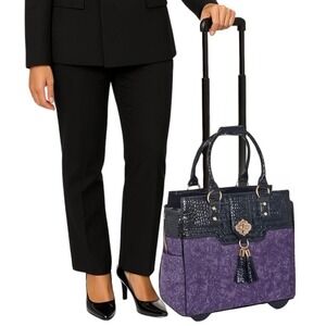 Chic Women's Laptop Bag in Purple and Black